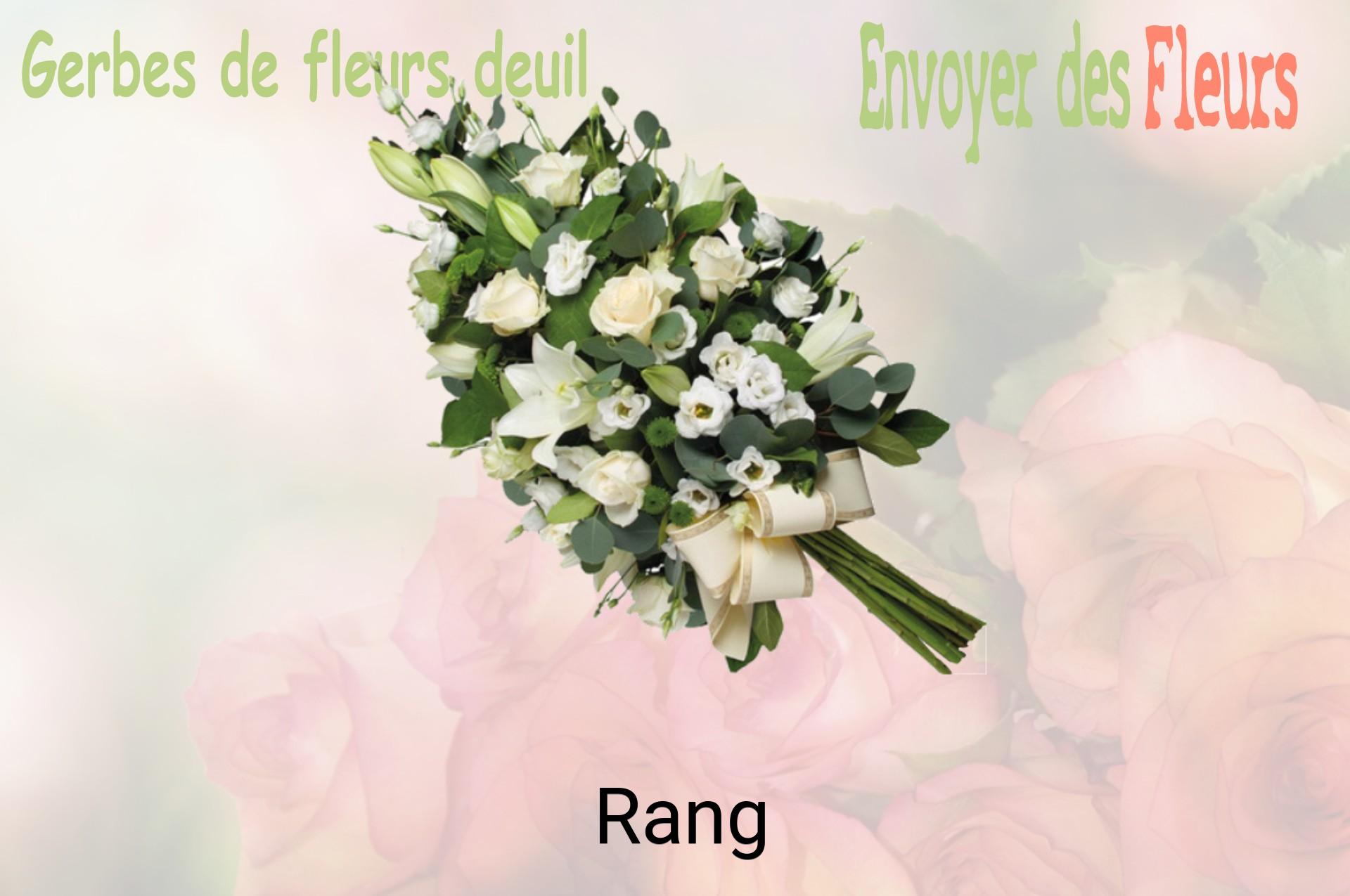 Gerbe de fleurs de deuil livrée à Rang
